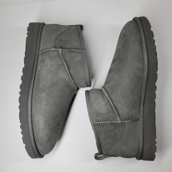 New UGG Classic Ultra Mini Gray Boots - Picture 4 of 8